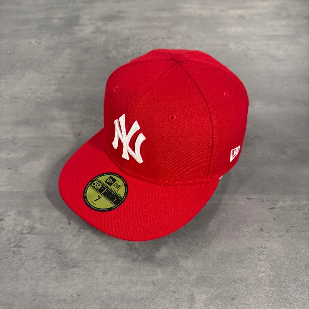 New Era New York Yankees Hat 7 Cherry Red 59FIFTY Fitted MLB Baseball Cap‎